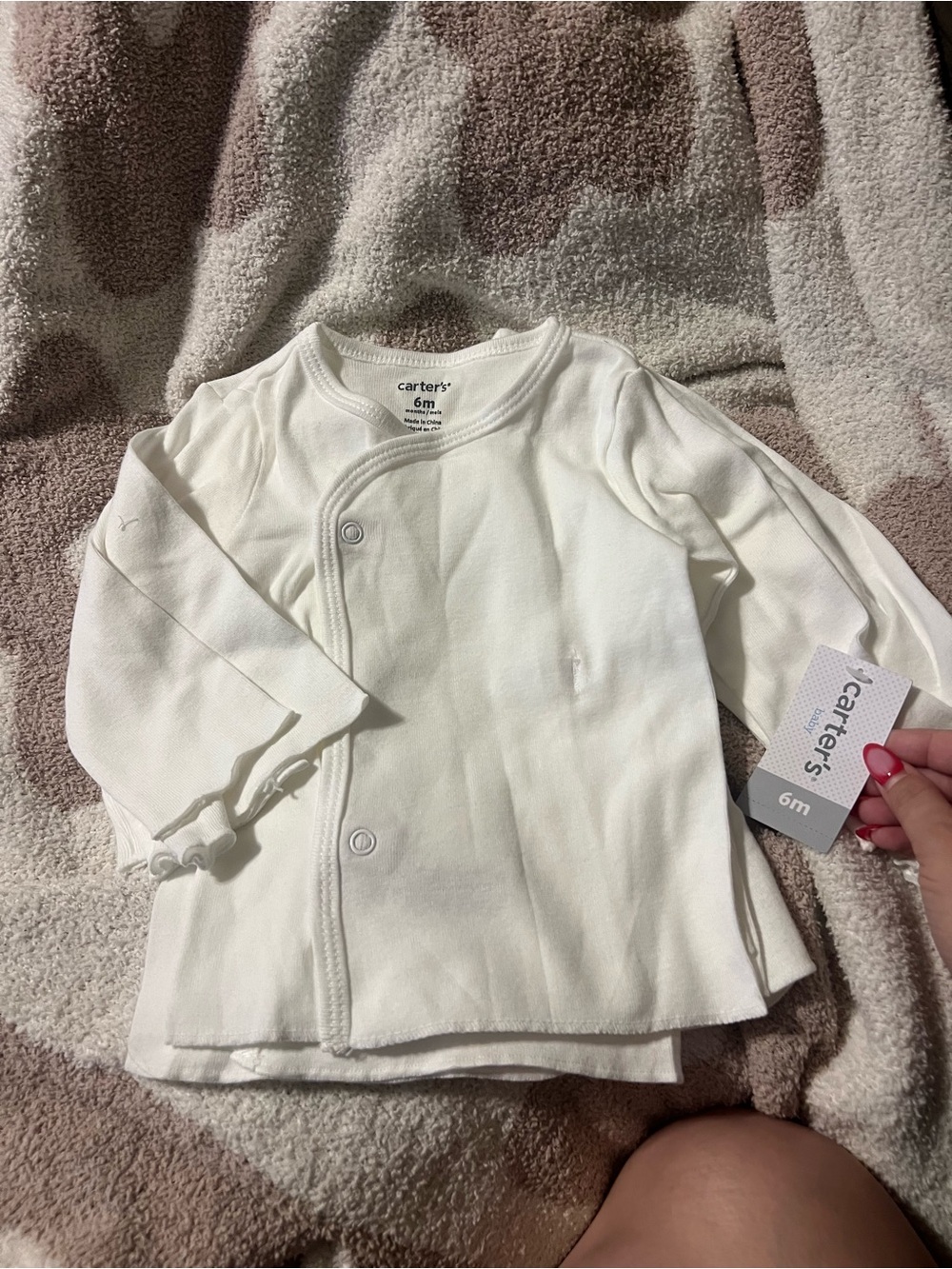 Carter's White Infant Side-Snap Wrap Tops